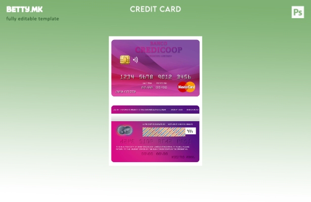 Модерен стил на аргентинската банка Credicoop шаблон за мастер картички